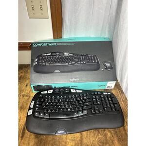 Logitech K350 Wave Keyboard Black Wireless Ergonomic NO USB Receiver Dongle